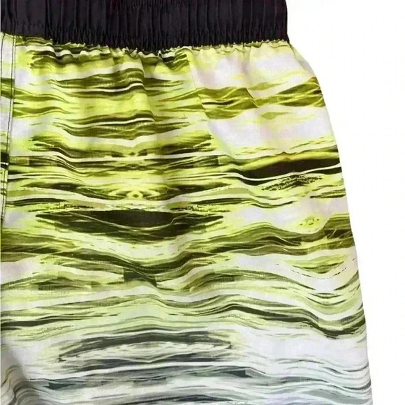 Nike Men’s XL Board Shorts Swimsuit Black and Yellow Neon Drawstring 11” inseam - Picture 8 of 8